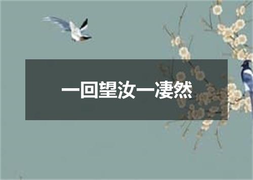 一回望汝一凄然