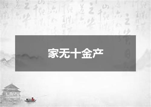 家无十金产