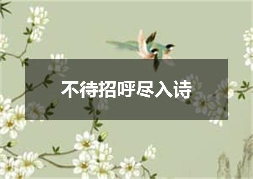 不待招呼尽入诗