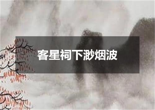 客星祠下渺烟波
