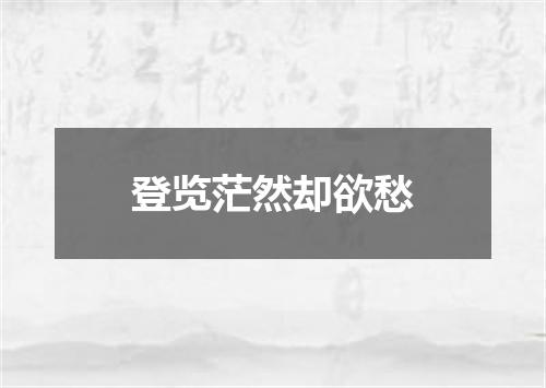 登览茫然却欲愁