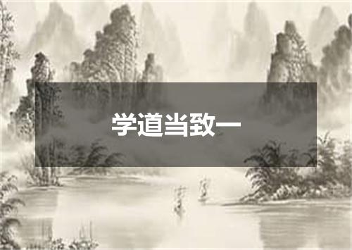 学道当致一