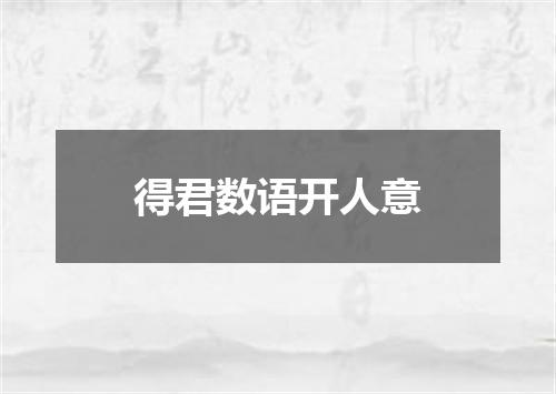 得君数语开人意