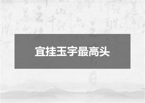 宜挂玉宇最高头