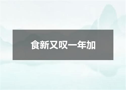 食新又叹一年加
