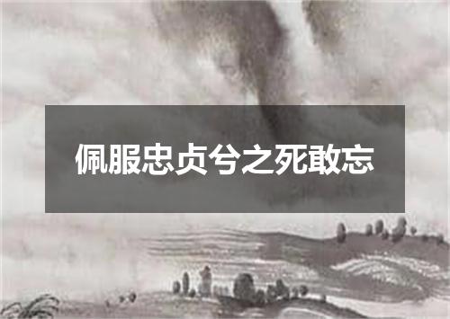 佩服忠贞兮之死敢忘