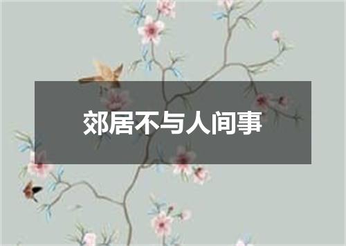 郊居不与人间事