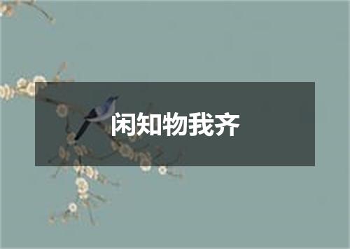 闲知物我齐