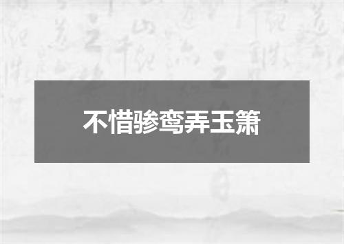 不惜骖鸾弄玉箫