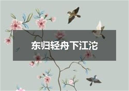 东归轻舟下江沱