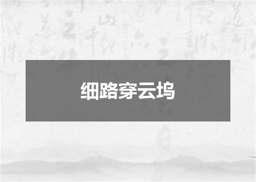 细路穿云坞