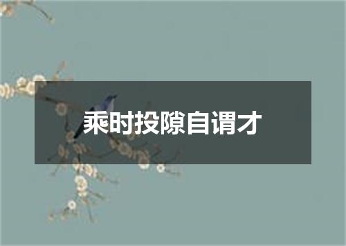 乘时投隙自谓才