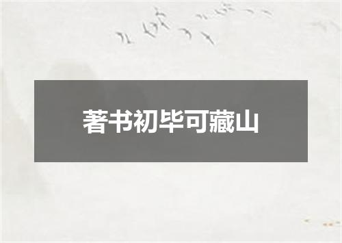 著书初毕可藏山
