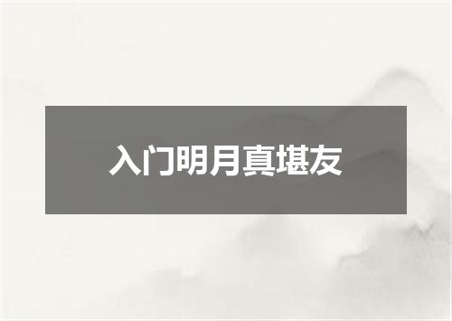 入门明月真堪友