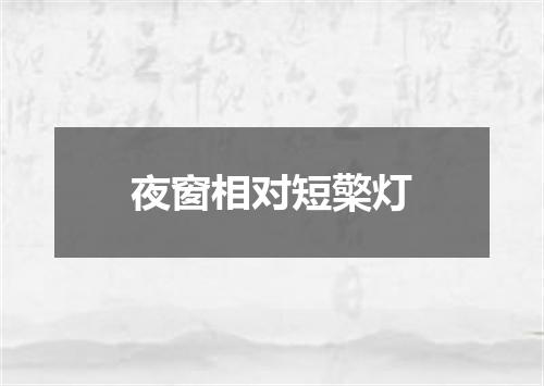 夜窗相对短檠灯