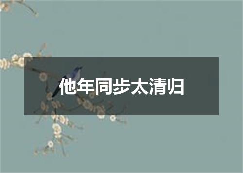 他年同步太清归