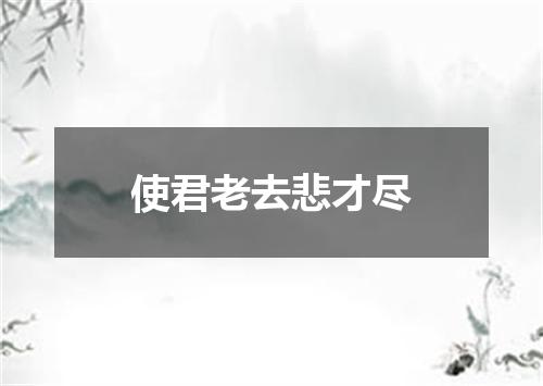 使君老去悲才尽