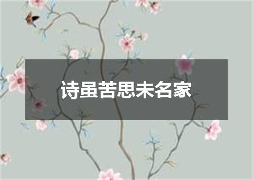 诗虽苦思未名家