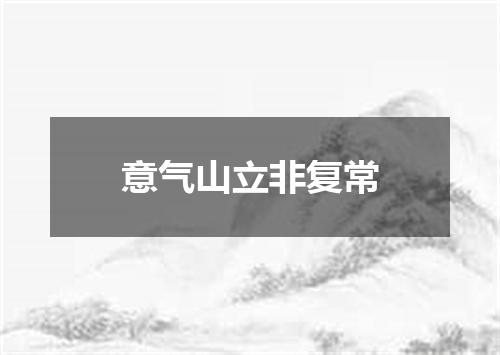 意气山立非复常