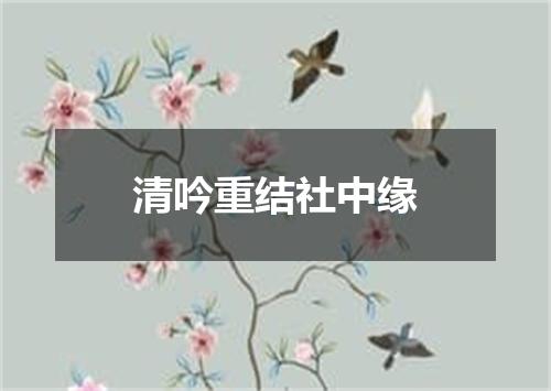 清吟重结社中缘