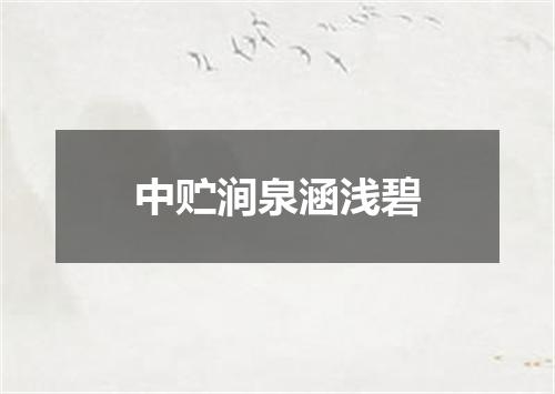 中贮涧泉涵浅碧