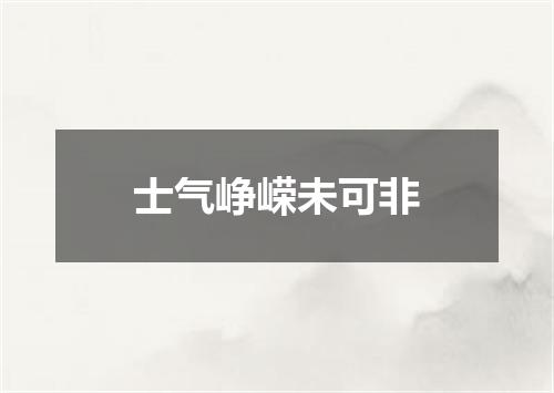 士气峥嵘未可非