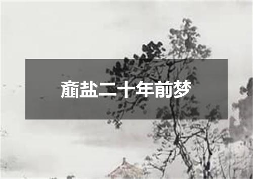 齑盐二十年前梦