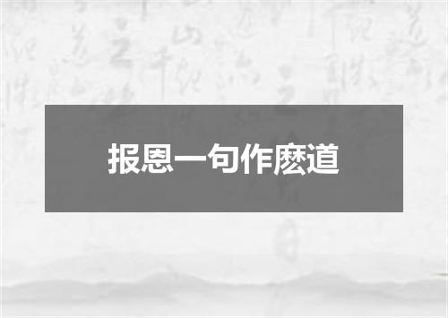 报恩一句作麽道