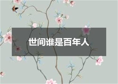 世间谁是百年人