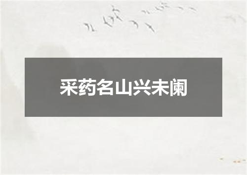 采药名山兴未阑