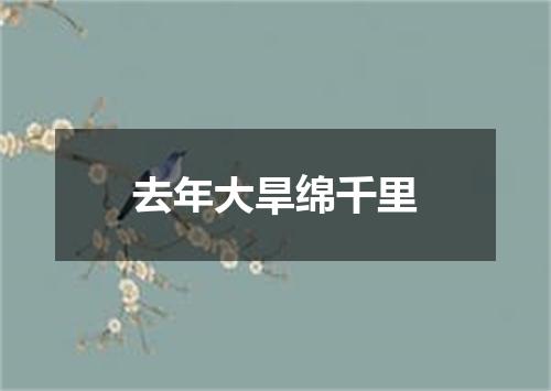 去年大旱绵千里