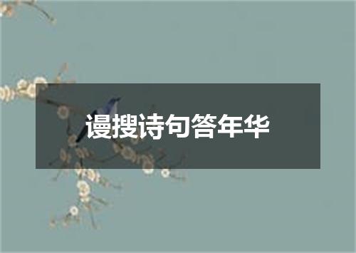 谩搜诗句答年华