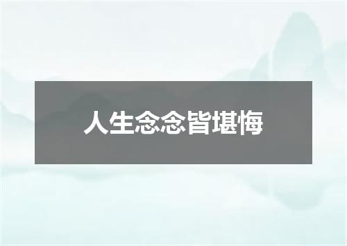 人生念念皆堪悔