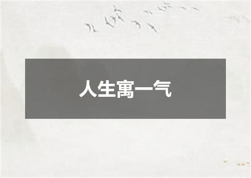 人生寓一气