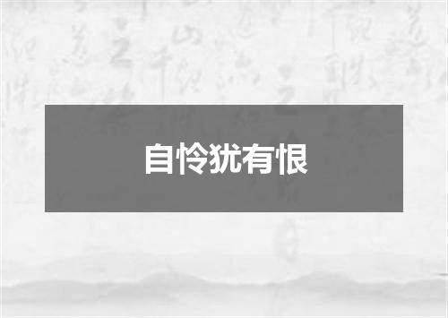 自怜犹有恨