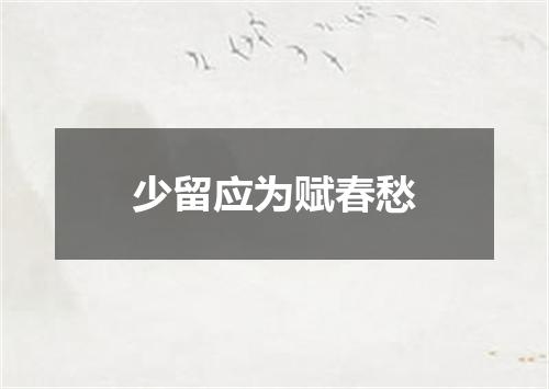 少留应为赋春愁