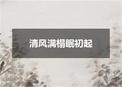 清风满榻眠初起