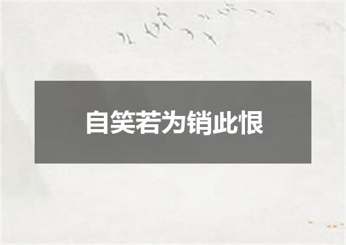 自笑若为销此恨