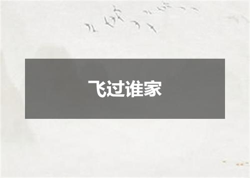 飞过谁家