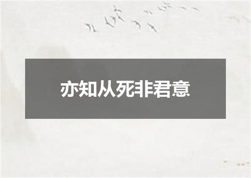 亦知从死非君意