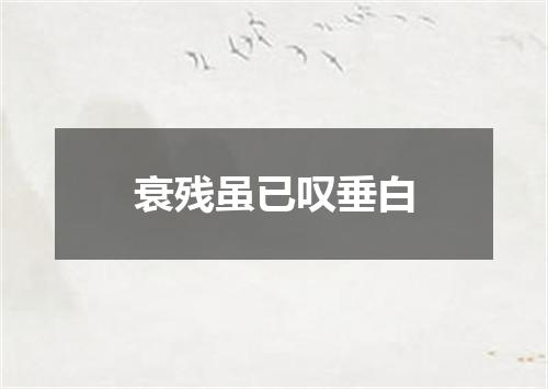 衰残虽已叹垂白