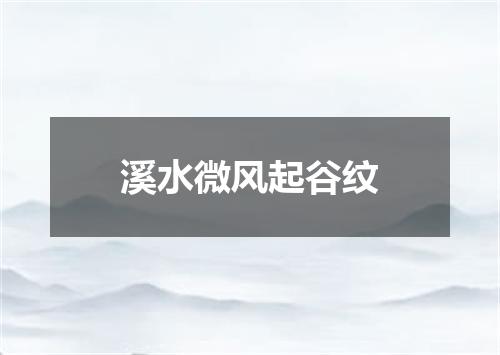 溪水微风起谷纹
