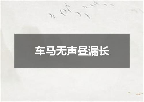 车马无声昼漏长
