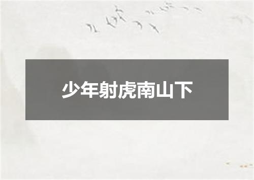 少年射虎南山下