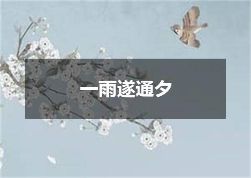 一雨遂通夕