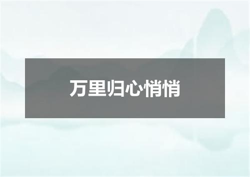 万里归心悄悄