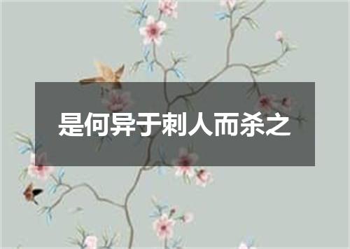 是何异于刺人而杀之