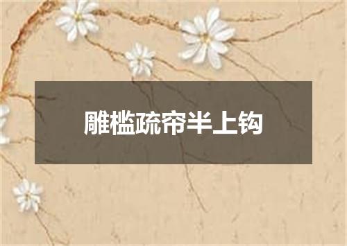 雕槛疏帘半上钩