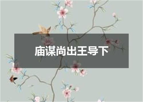 庙谋尚出王导下
