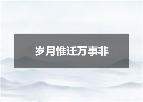 岁月惟迁万事非